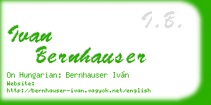 ivan bernhauser business card